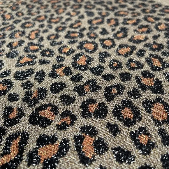 ANTHROPOLOGIE metallic leopard print 3/4 sleeve sweater top, size XS - Picture 13 of 16